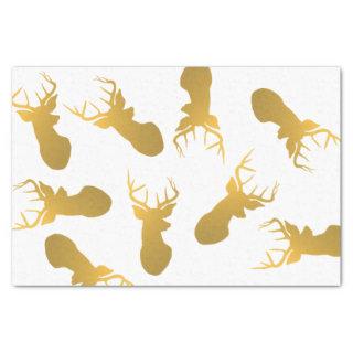 Modern Gold Reindeer Silhouette Christmas Holiday Tissue Paper