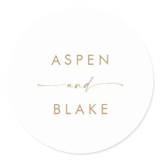 Modern Gold Script Wedding Envelope Seals