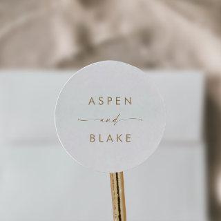 Modern Gold Script Wedding Envelope Seals