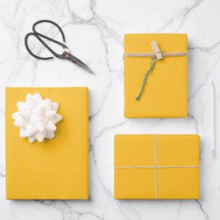Modern golden yellow solid plain minimalist gift  sheets