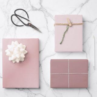 Modern Gradient Dusty Blush Mauve Solid Pink 3Set  Sheets