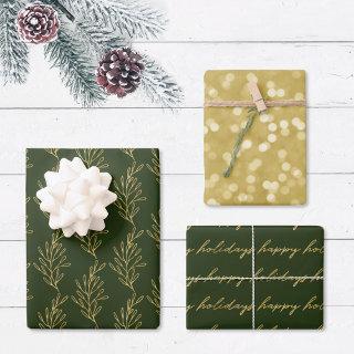 Modern Green and Gold Calligraphy Christmas  Sheets