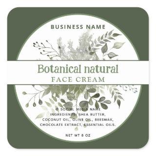 Modern greenery botanical elegant product  square sticker