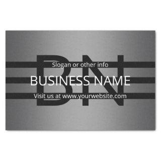 Modern Grey Gradient & Horizontal Black Stripes Tissue Paper