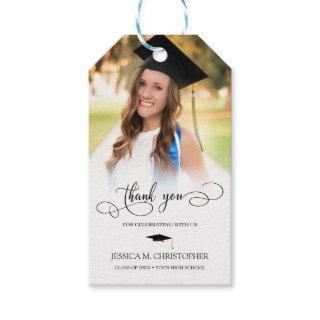 Modern Hand Lettering Graduation Photo Thank You Gift Tags