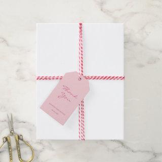 Modern Hand Script Thank You Text Blush Pink Chic Gift Tags