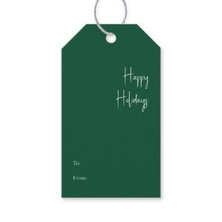 Modern Happy Holidays | Green To From Gift Tags