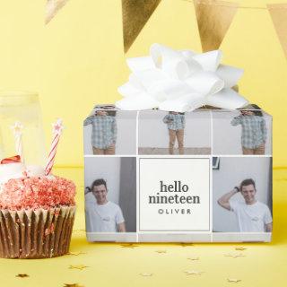 Modern hello typography photo collage birthday