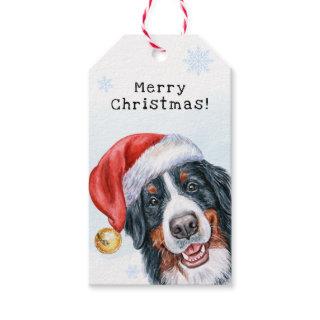 Modern Holiday Bernese Mountain Dog Christmas Gift Tags