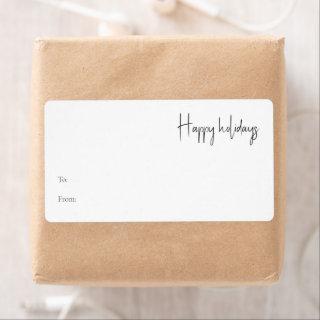 Modern Holiday Script To From Rectangle Gift Label