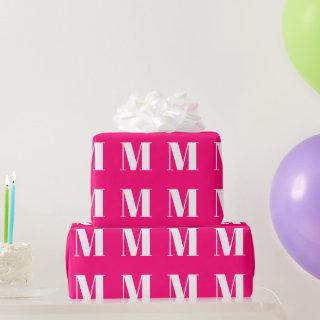 Modern hot pink custom initial letter monogram