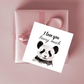 Modern I Love You Beary Much Black And White Panda Favor Tags