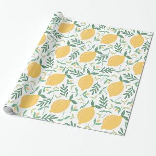 Modern Lemon Citrus Yellow Summer Greenery Pattern