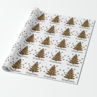 Modern Leopard Christmas Tree Merry Christmas
