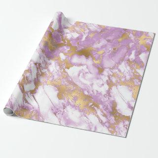 Modern Light Purple, White and Gold Marble