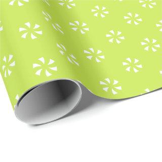 Modern lime green white flowers snowflakes pattern