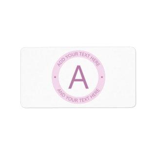 Modern Logo Style Monogram | Light Purple Pink Label