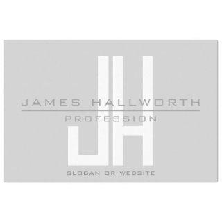 Modern Looking Business Monogram | Grey Tissue Paper