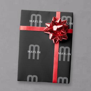 Modern Looking Monogrammed Name | Black Grey White