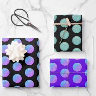 Modern Luxury Sparkle Purple Glitter Polka Dots   Sheets