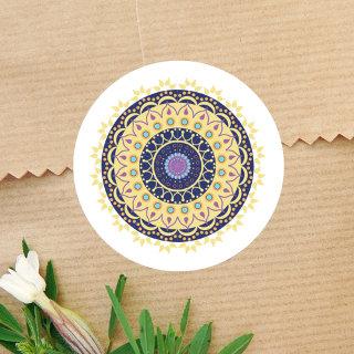 Modern Mandala Simple Design Classic Round Sticker