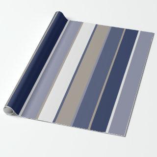 Modern Manly Stripes Blue Taupe