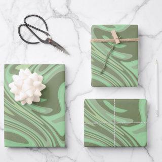 Modern Marble Abstract Watercolor Sage Green  Sheets