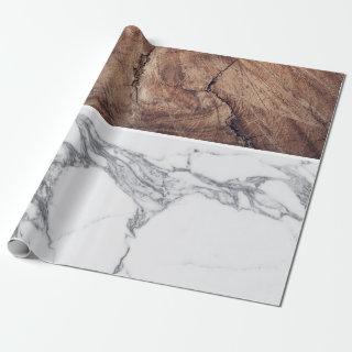 Modern Marble Stone Pattern with Rustic Wood Grain