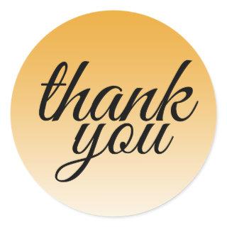 Modern Mellow Yellow Thank You Classic Round Sticker