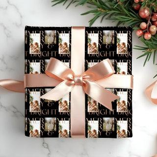 Modern Merry Bright Bold Typography 2 Photo Black