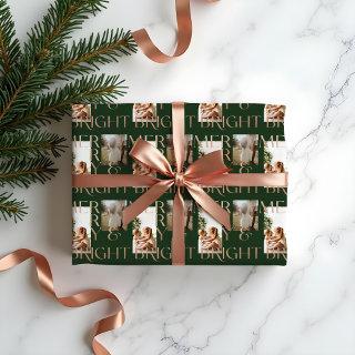 Modern Merry Bright Bold Typography 2 Photo Green