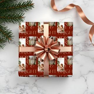 Modern Merry Bright Bold Typography 2 Photo Red