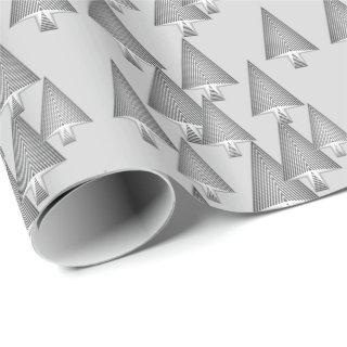 Modern metallic Christmas trees - silver grey