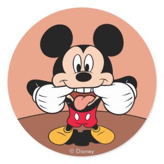 Modern Mickey | Sticking Out Tongue Classic Round Sticker