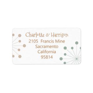 Modern Mid Century Atomic Starburst Wedding  Label