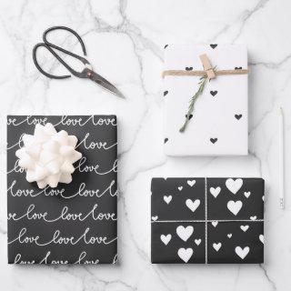 Modern Minimal Black and White Valentine  Sheets