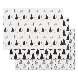 Modern Minimalist Black and White Christmas Tree   Sheets