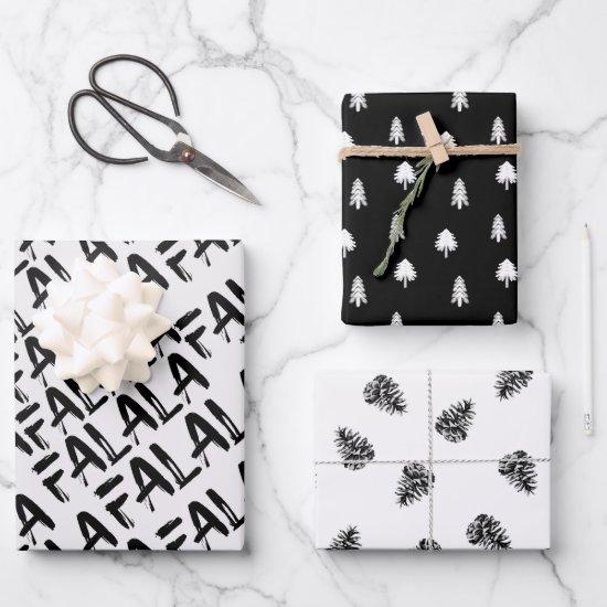 Modern Minimalist Black And White Christmas   Sheets