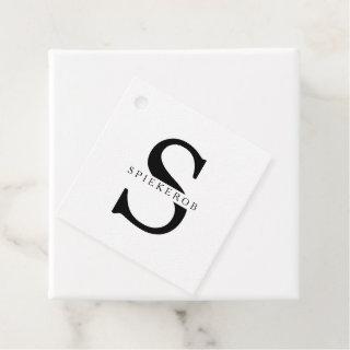 Modern Minimalist Black Personalized Name Favor Tags