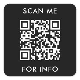 Modern Minimalist business modern Scan me qr code Square Sticker