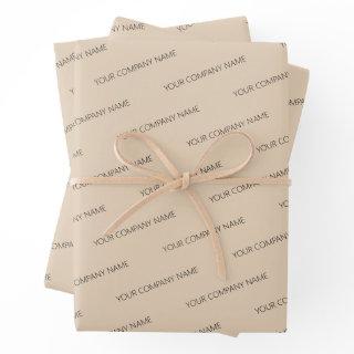 Modern Minimalist Business Name Packaging Beige   Sheets