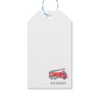 Modern Minimalist Fireman birthday Party Gift Tags