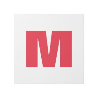 Modern Minimalist Monogram White Red Gallery Wrap
