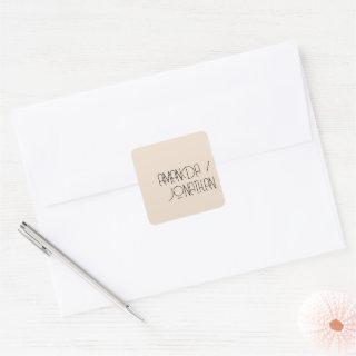 Modern Minimalist Pastel Wedding Envelope Seal