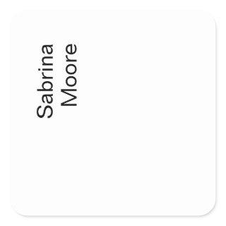 Modern Minimalist Plain Professional Add Name Square Sticker