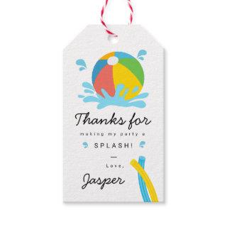 Modern Minimalist Pool Party Birthday Gift Tags