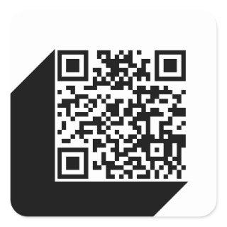 Modern Minimalist QR Code Square Sticker