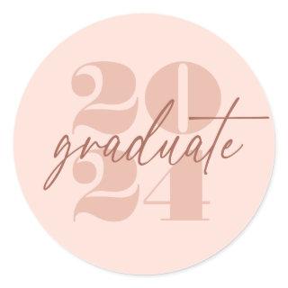 Modern Minimalist Soaring Grad  Blush Pink Sticker