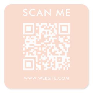 Modern Minimalist Wedding Website Scan me qr code Square Sticker