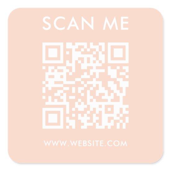 Modern Minimalist Wedding Website Scan me qr code Square Sticker